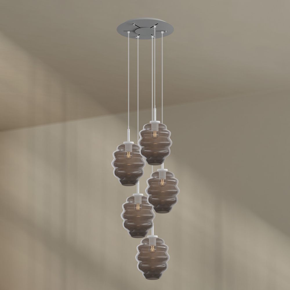 s.luce Echos galería luz 5-llama Ø 60cm dosel Ø 25cm