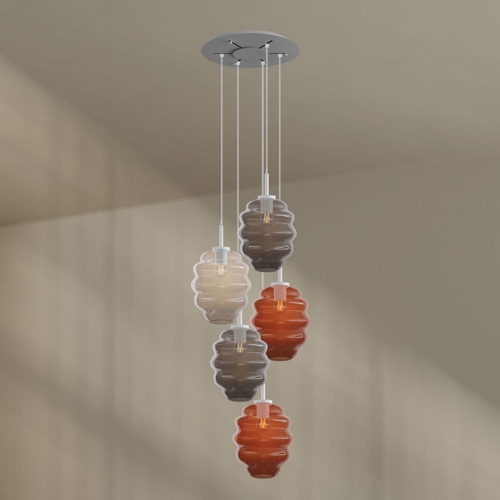 s.luce Echos galería luz 5-llama Ø 60cm dosel Ø 25cm