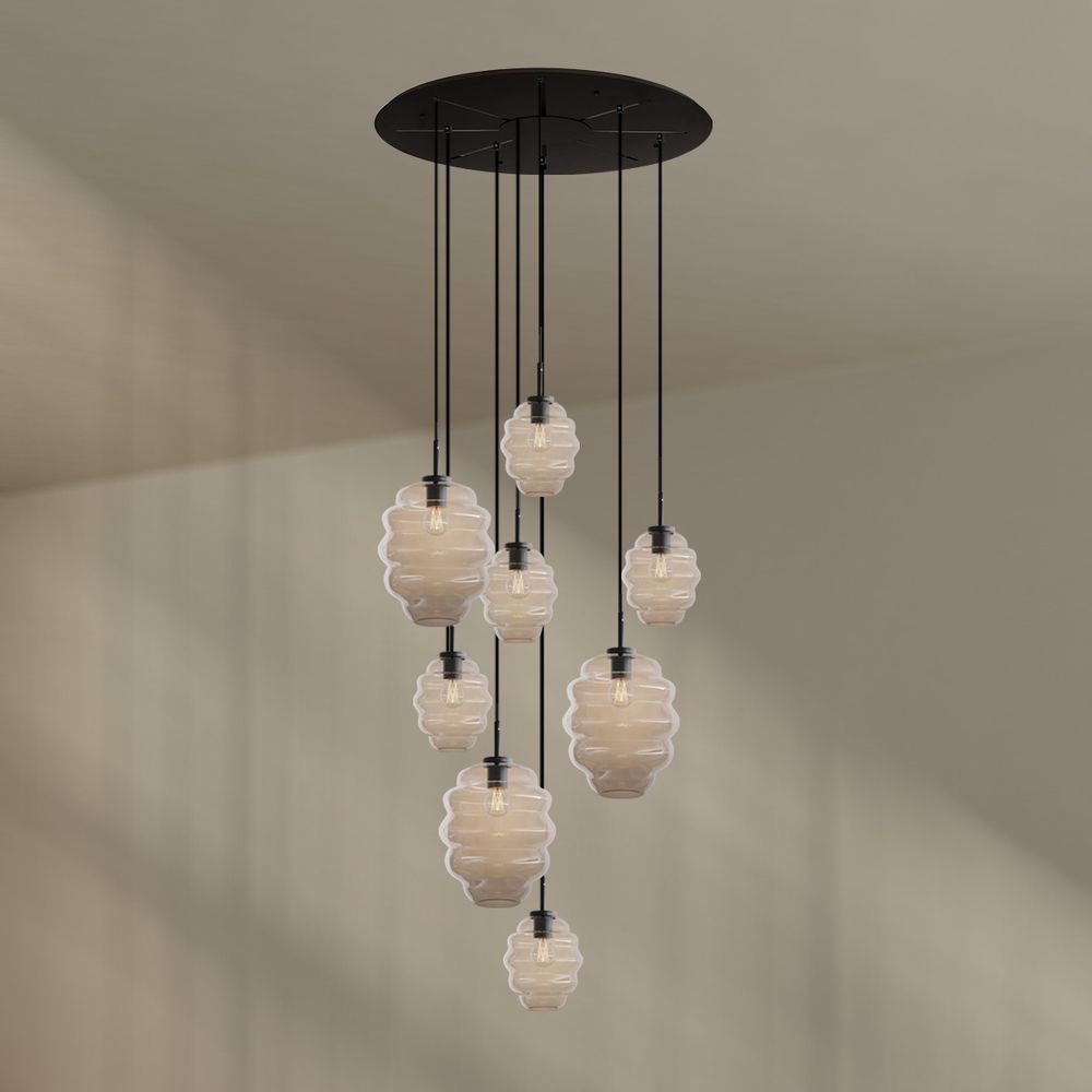 s.luce Echos galería luz 8-llama Ø 80cm dosel Ø 18/25cm