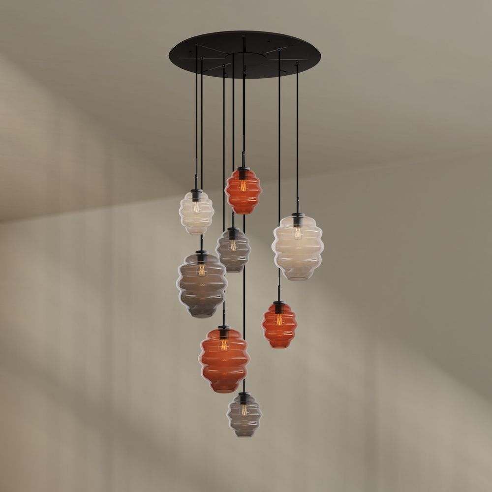 s.luce Echos galería luz 8-llama Ø 80cm dosel Ø 18/25cm