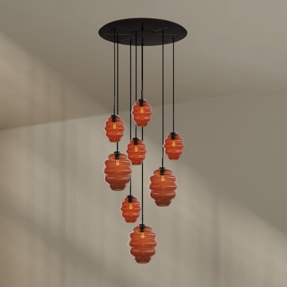 s.luce Echos galería luz 8-llama Ø 80cm dosel Ø 18/25cm