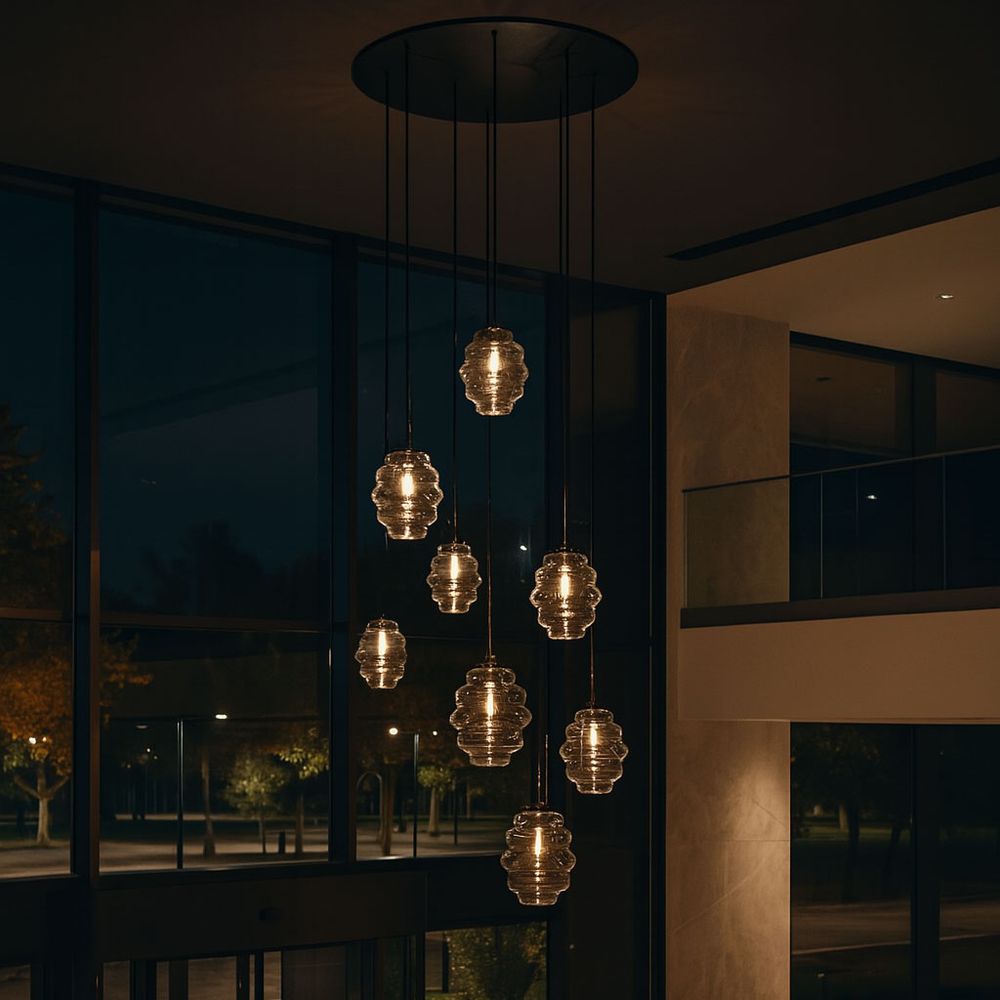s.luce Echos galería luz 8-llama Ø 80cm dosel Ø 18/25cm