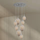 s.luce Echos Galerieleuchte 8-flammig Ø 80cm Baldachin Ø 18/25cm mit kunstvollem Glasdesign und harmonischem Lichtspiel.