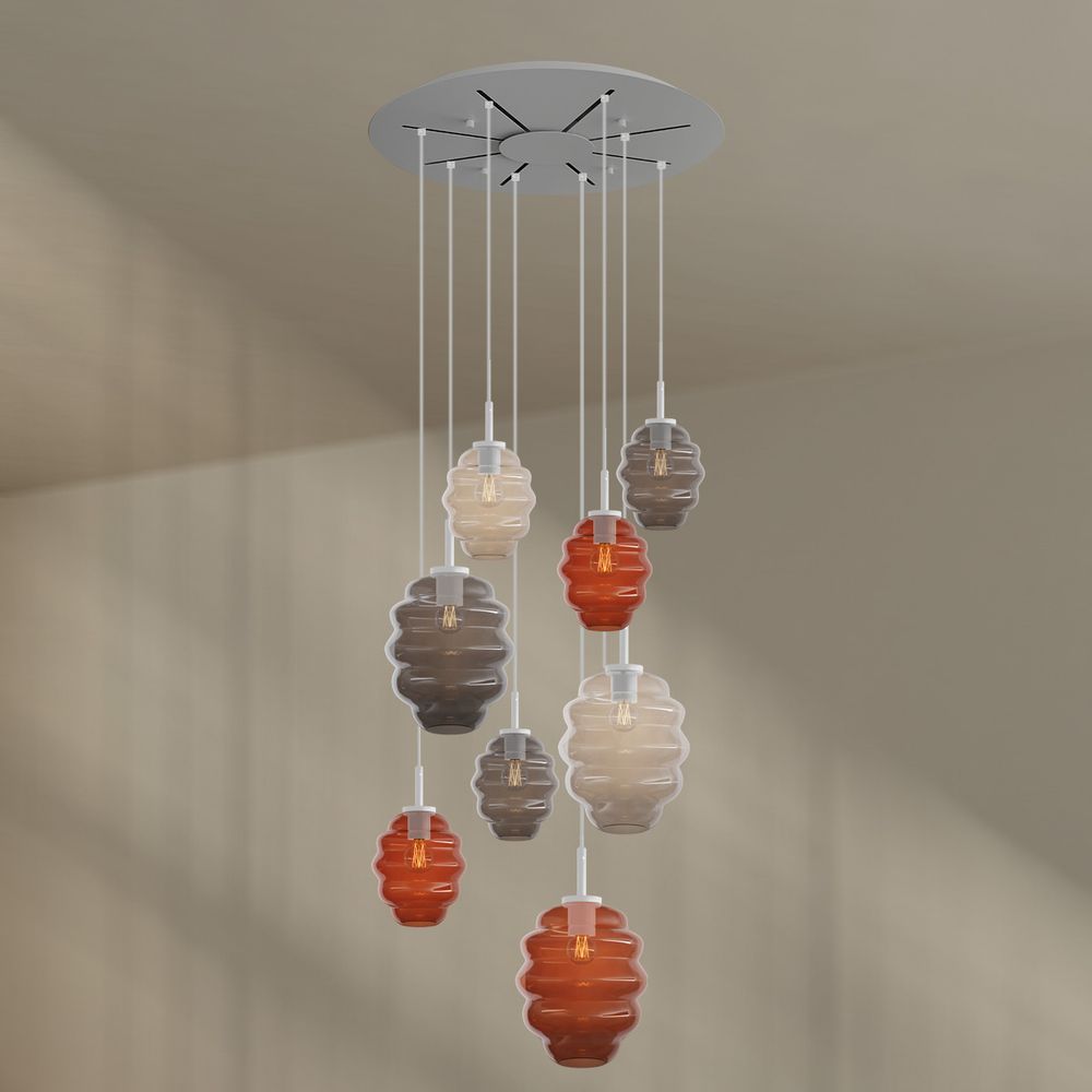 s.luce Echos galería luz 8-llama Ø 80cm dosel Ø 18/25cm