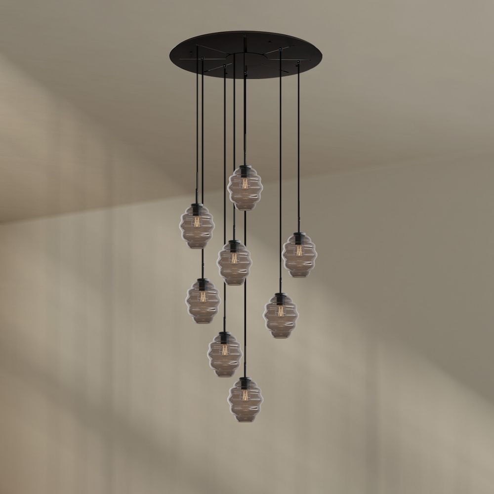 s.luce Echos gallery light 8-flame Ø 80cm canopy Ø 18cm