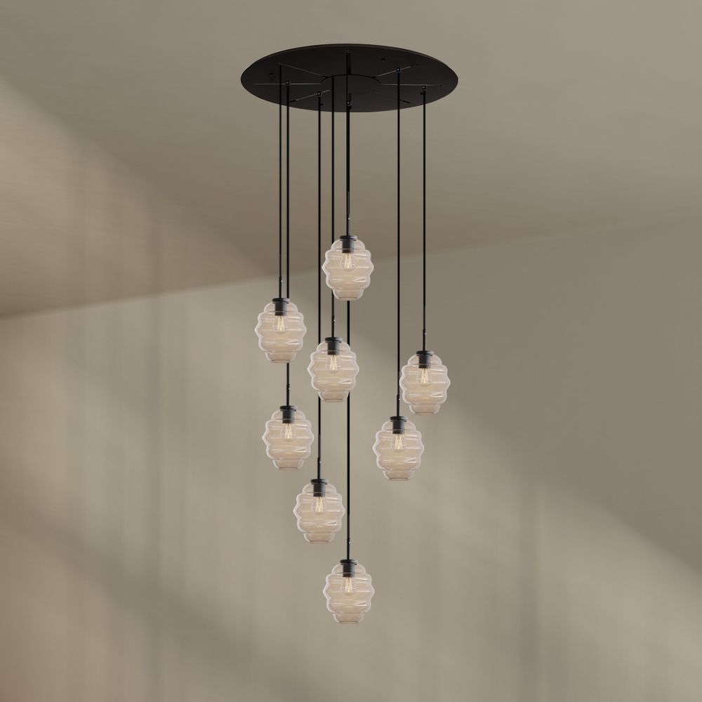 s.luce Echos gallery light 8-flame Ø 80cm canopy Ø 18cm