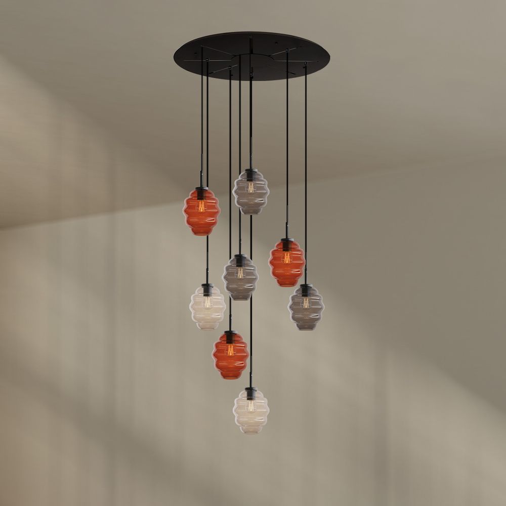s.luce Echos gallery light 8-flame Ø 80cm canopy Ø 18cm