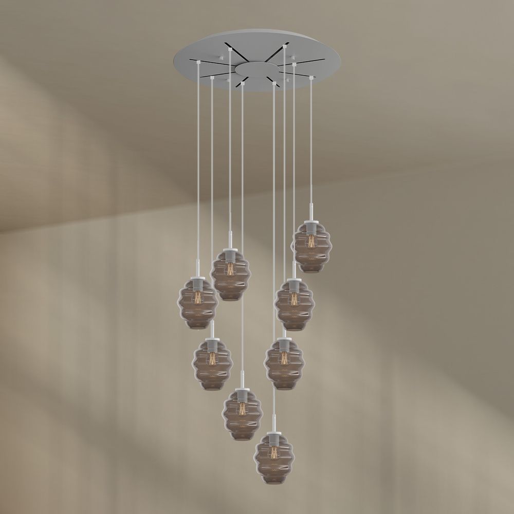 s.luce Echos gallery light 8-flame Ø 80cm canopy Ø 18cm