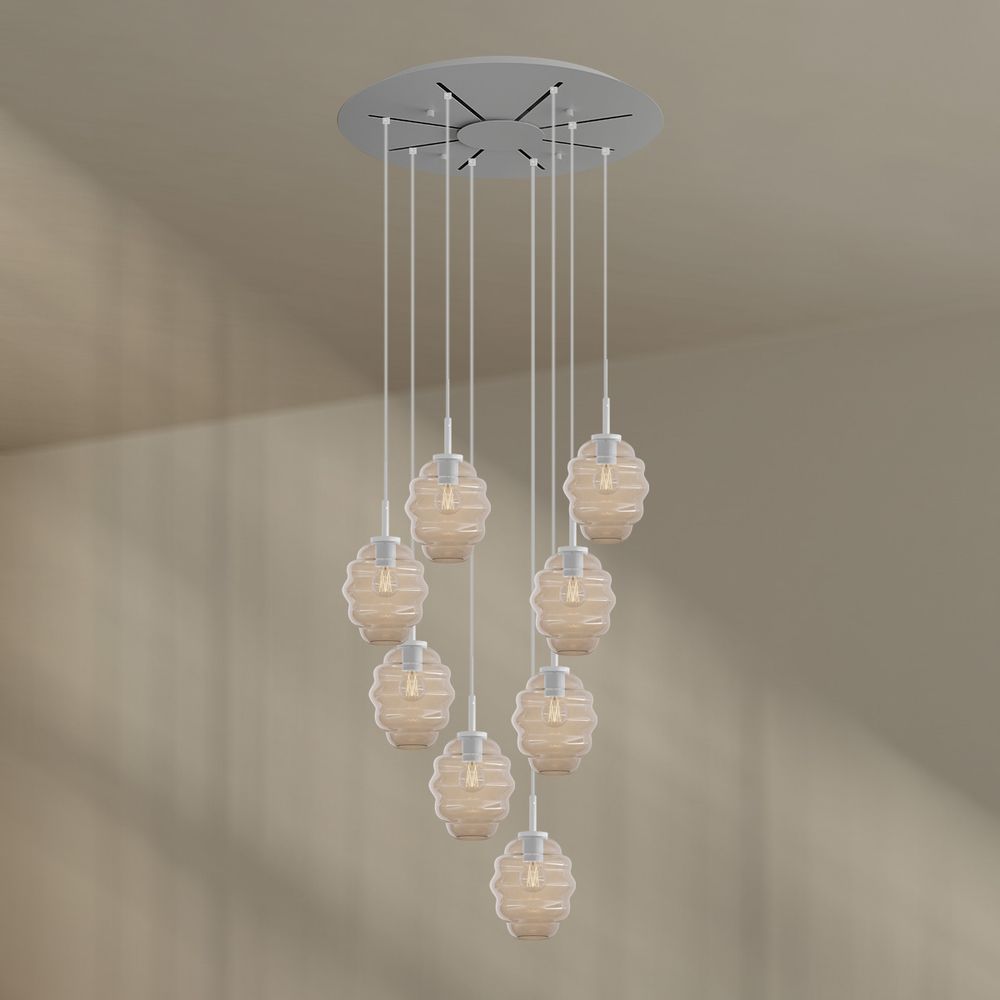 s.luce Echos gallery light 8-flame Ø 80cm canopy Ø 18cm