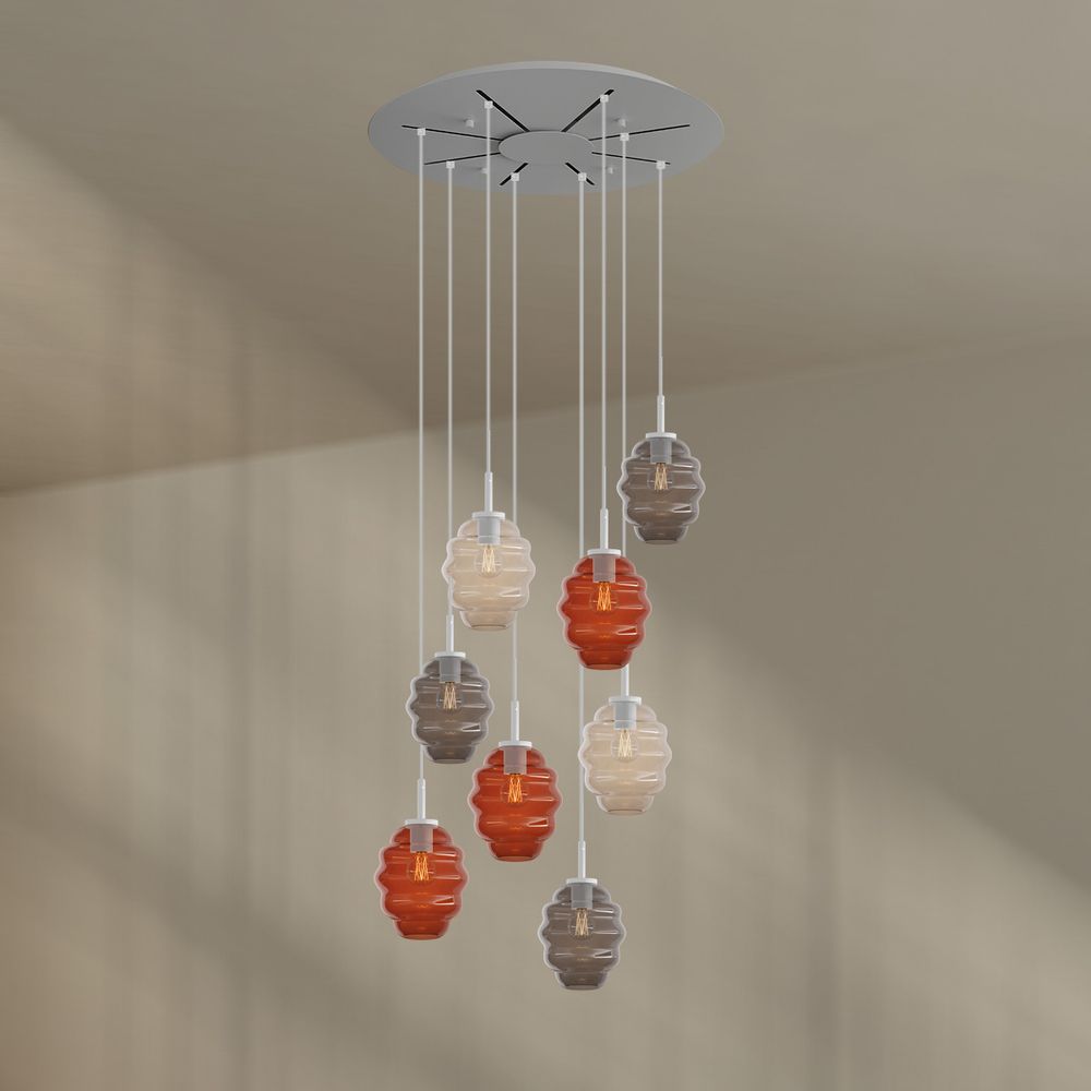 s.luce Echos gallery light 8-flame Ø 80cm canopy Ø 18cm
