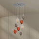 s.luce Echos Galerieleuchte 8-flammig Ø 80cm Baldachin Ø 18cm mit kunstvollem Glasdesign in Braun, Rauch und Klar