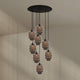 s.luce Echos Galerieleuchte 8-flammig Ø 80cm Baldachin Ø 25cm mit kunstvollem Glasdesign in Braun