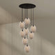 s.luce Echos Galerieleuchte 8-flammig Ø 80cm Baldachin Ø 25cm mit kunstvollem Glasdesign und harmonischem Lichtspiel.