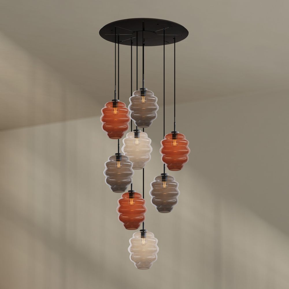s.luce Echos galería luz 8-llama Ø 80cm dosel Ø 25cm