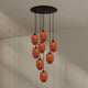 s.luce Echos Galerieleuchte 8-flammig Ø 80cm Baldachin Ø 25cm mit kunstvollem Glasdesign in Braun