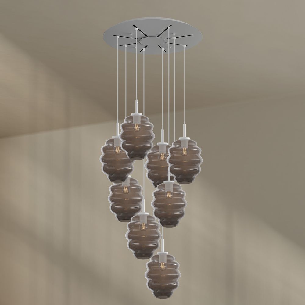 s.luce Echos galería luz 8-llama Ø 80cm dosel Ø 25cm