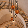 s.luce Echos Galerieleuchte 8-flammig Ø 80cm Baldachin Ø 18/25cm mit kunstvollem Glasdesign und harmonischem Lichtspiel.