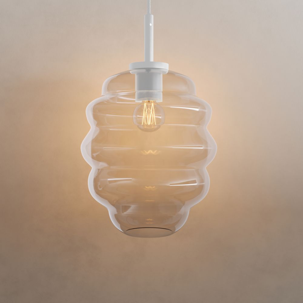 s.luce Echos hængelampe i glas 150 cm hvid