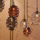 s.luce Lámpara colgante de cristal Echos suspensión 150cm negro