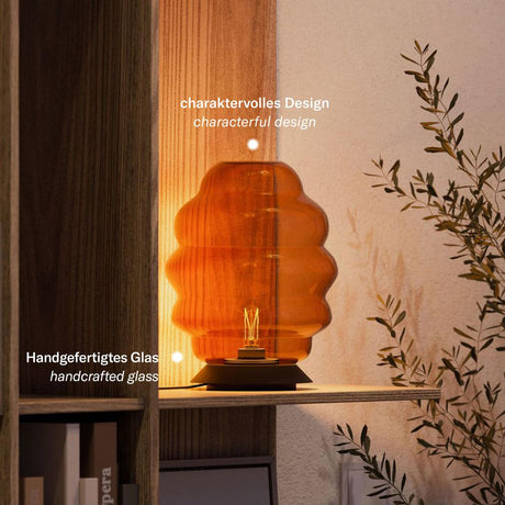 s.luce Echos glasbordlampe E27 med afbryder