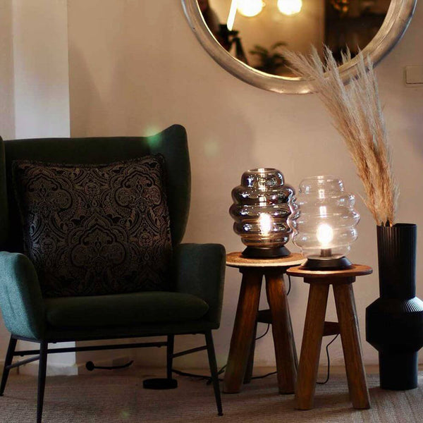 s.luce Echos glass table lamp E27 with switch