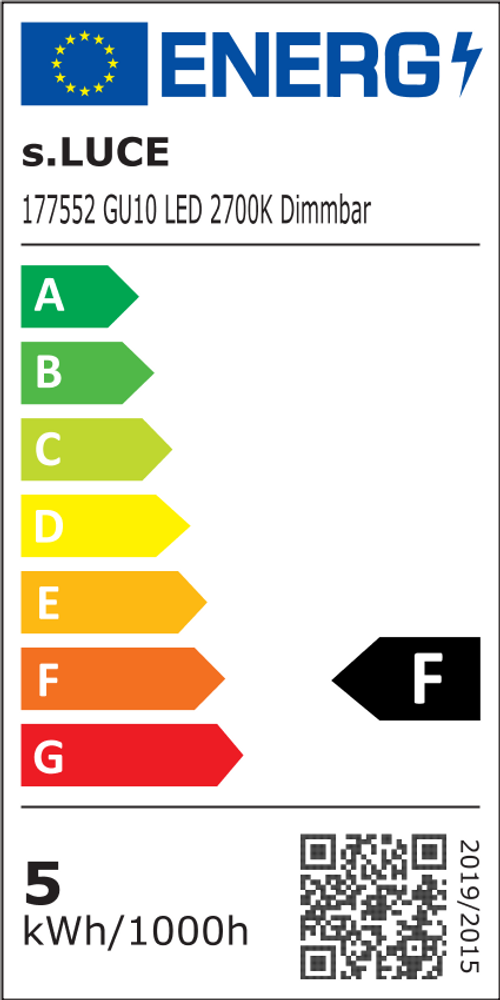 s.luce GU10 Żarówka LED Ciepła biel 2700K 450lm 5W Ściemnialna CRI 90