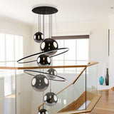 s.luce Galaxy XXL LED gallery lamp ring light with glass globes