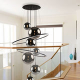 s.luce Galaxy XXL LED gallery lamp anillo de luz con globos de cristal