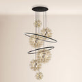s.luce Fusion XXL Galerieleuchte mit 8 LED-Ringen und dekorativen Kugeln in modernem Design
