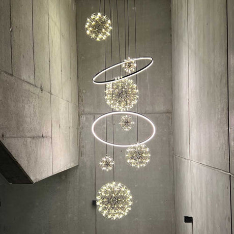 s.luce Fusion XXL gallerilampa LED-pendellampa med ring