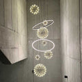 s.luce Fusion XXL Galerieleuchte mit 8 LED-Ringen und Lichtexplosion in modernem Wohnbereich