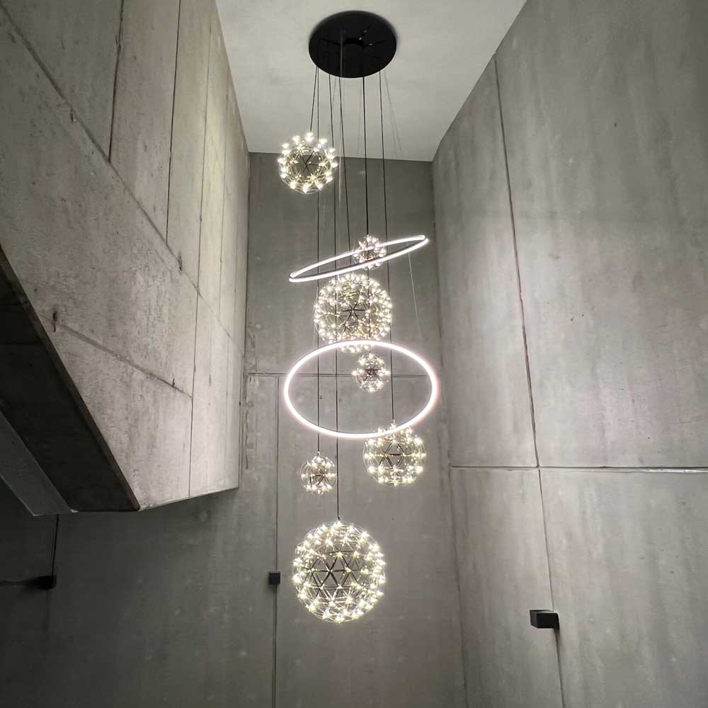 s.luce Fusion XXL Luminaire de galerie Suspension LED à anneau