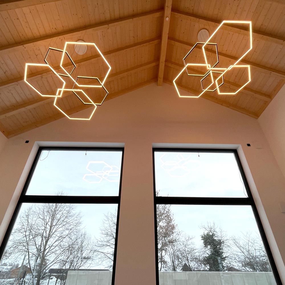 Hexa Ø 100cm LED-Hängeleuchte direkt oder indirekt