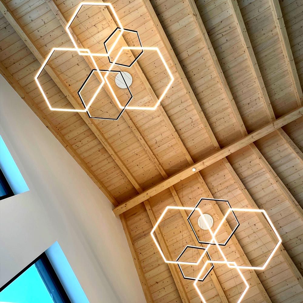 Hexa Ø 100cm LED-Hängeleuchte direkt oder indirekt