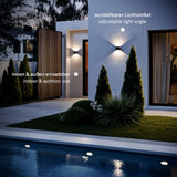 s.luce Ixa LED lampada da parete ad angolo regolabile per interni ed esterni IP44