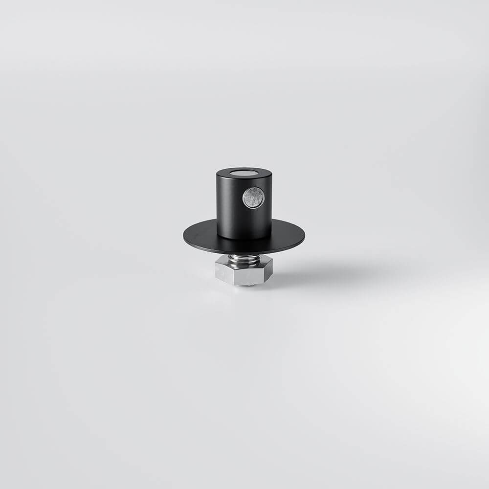 s.luce Cable & steel cable holder for modular canopy - black mount on white background
