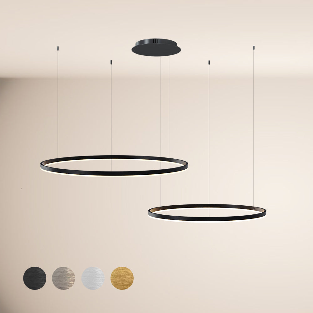 LED 2-Ring Hanging Lamps Combination Eccentric