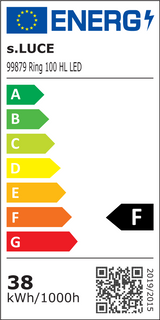 s.luce Combinazione di lampade a sospensione a LED a 2 anelli Eccentrico