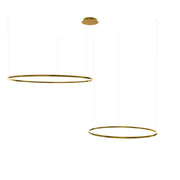 s.luce LED Ring Hängelampe 2-flammig Exzentrisch in modernem Design mit zwei Ringen.