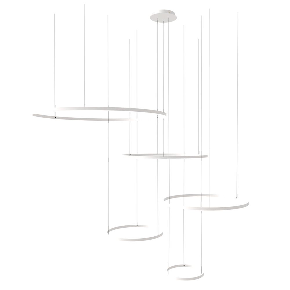 s.luce LED 5-ring pendant light combination Eccentric