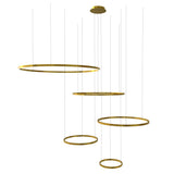s.luce LED 5-ring pendant light combination Eccentric