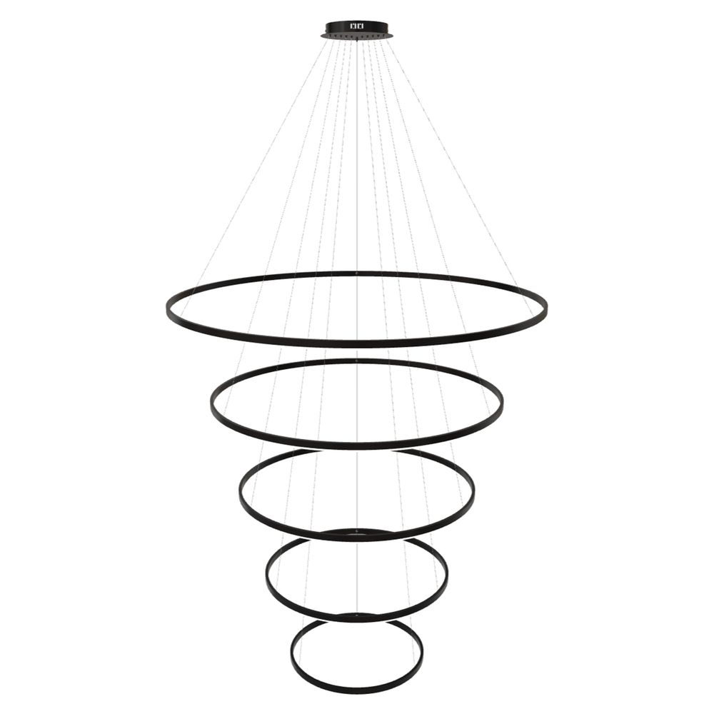 LED 5er-Ring Pendelleuchten Kombination Zentrisch