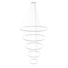 s.luce LED Suspension Ring à 5 flammes centrale – suspension élégante et moderne en blanc