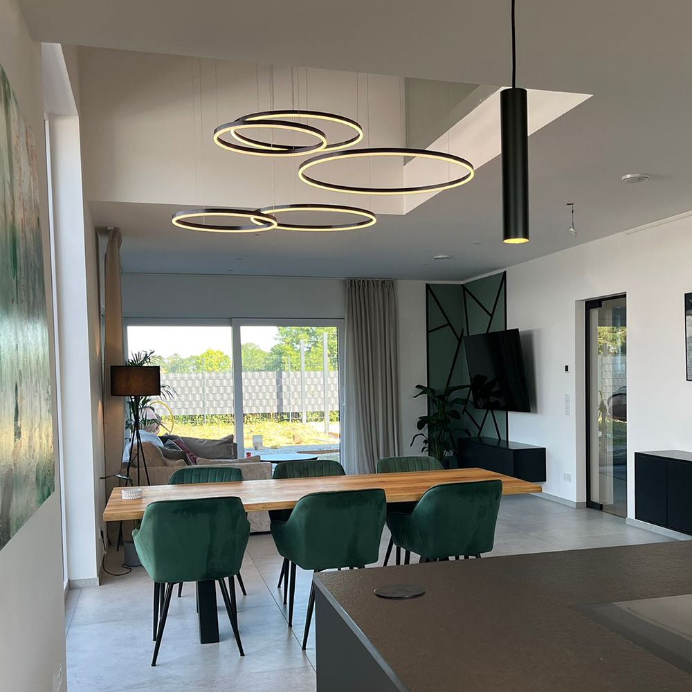 s.luce LED Ring Lampe à suspendre à 5 flammes excentriques
