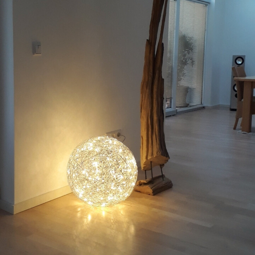 s.luce Bola de arame LED em malha para interior e exterior branco quente