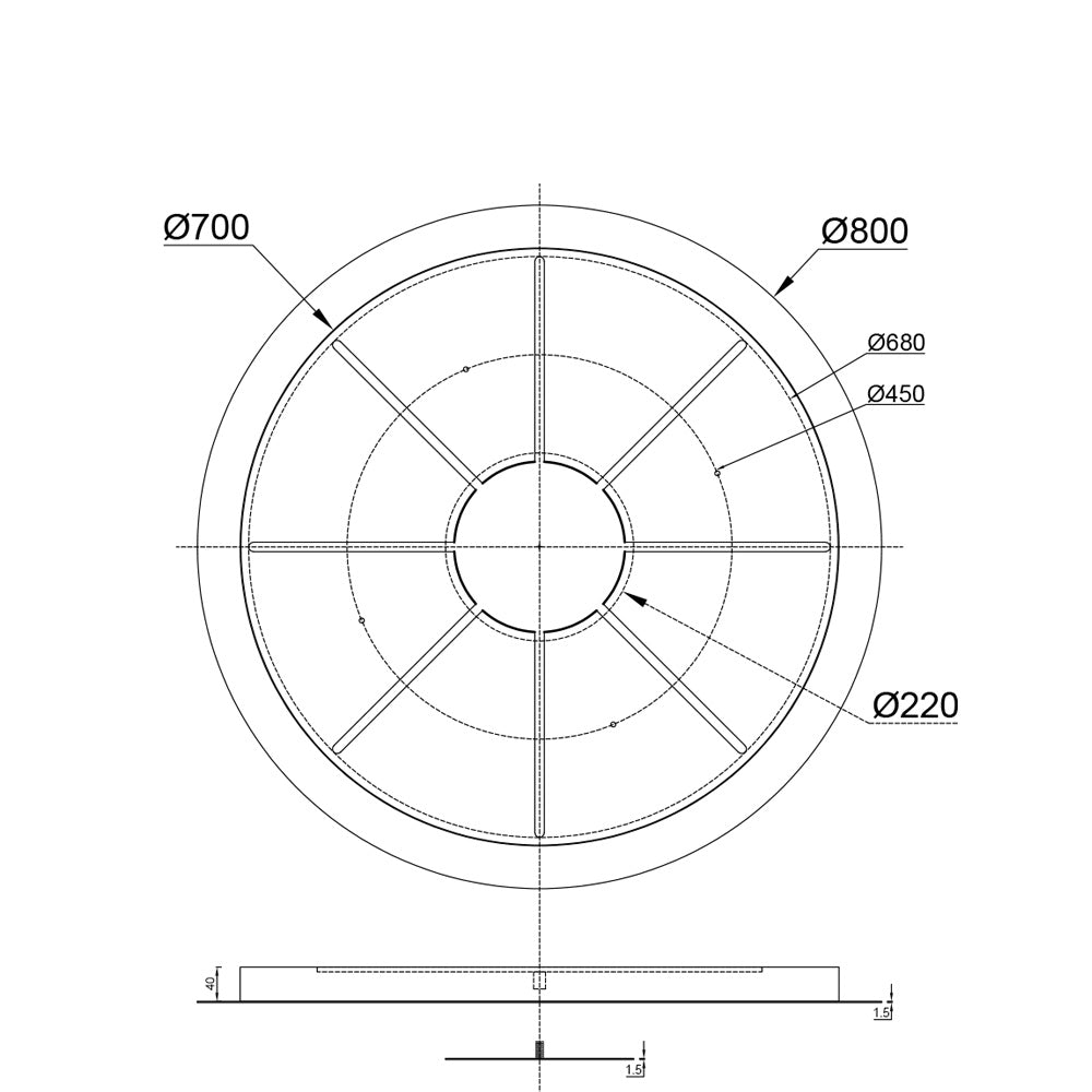 s.luce Baldacchino a sospensione multipla Modular 80 XL