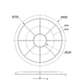 s.luce Baldacchino a sospensione multipla Modular 80 XL