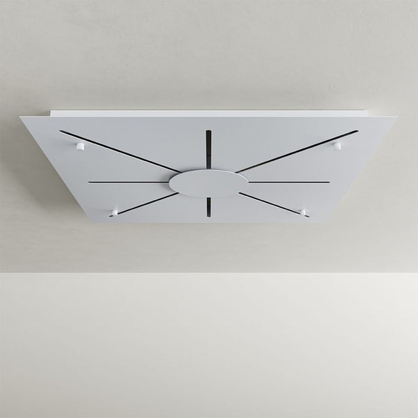 s.luce Modular 80 XL Mehrfach Hängeleuchten-Baldachin weiß, quadratisch, flaches Design für mehrere Pendelleuchten