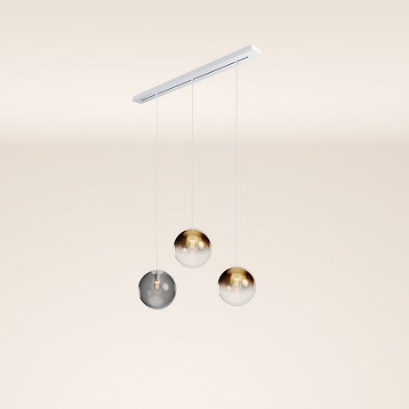 Orb 3-flammig Ø 30 Esstisch-Pendelleuchte 120cm s.luce Gold Verlauf/Rauch Weiß