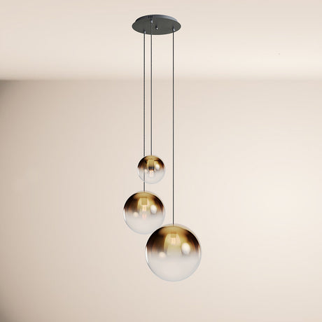 Orb 3-flammige Galerieleuchte Modular  s.luce Schwarz Gold Verlauf 